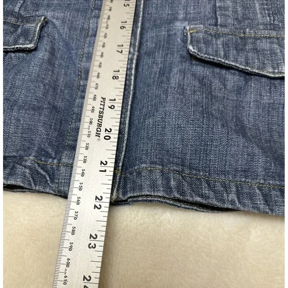 Eddie Bauer Jean Jacket Woman's Size Medium Blue Demin Collar Long Sleeve - Picture 5 of 6